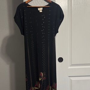 Elegant Black Floral Midi Dress